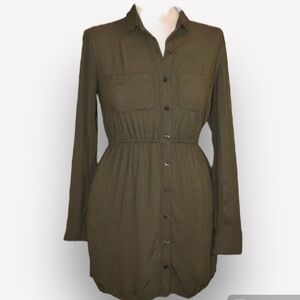 🐠Urban Outfitters BDG Olive Green Shirt dress Button down XS